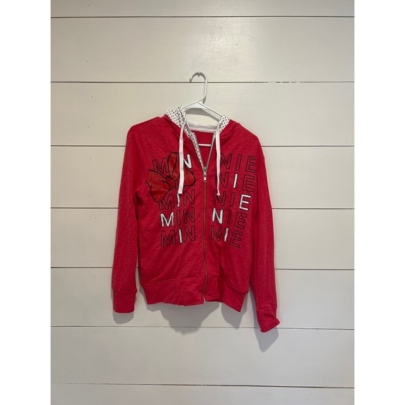 NWT Women's Disney Minnie Mouse Double‎ Zip Hooded Jacket SZ S - Picture 1 of 7